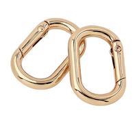 2 anillos ovalados multifuncionales con hebillas de metal con resorte, anillos ovalados, clips de hebilla, para monederos, dorado claro, 6 points