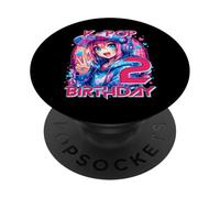 2 años de Edad cumpleaños K Pop niños Segundo cumpleaños niñas K-Pop PopSockets PopGrip Adhesivo
