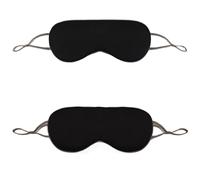 2 antifaces de Seda for Dormir, Ligeros, cálidos y Frescos, Doble Uso, Transpirables, con Bloqueo luz, for Mujeres Que viajan Duermen la Siesta para Siesta(Black)