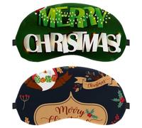 2 antifaz para dormir, bloquea completamente la luz para dormir de lado, cero presión ocular con los ojos vendados, decoración de elementos de corona de Navidad, cubierta de sombra de ojos ajustable