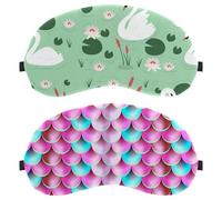 2 antifaz para dormir, bloquea completamente la luz para dormir de lado, escamas de sirena rosa, cero presión ocular, vendaje nocturno, cubierta ajustable para sombra de ojos