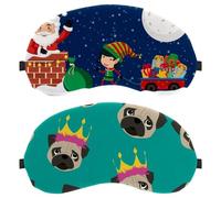 2 antifaz para dormir de lado, cero presión ocular para la noche, carlino, corona de perro, princesa, cubierta ajustable para dormir, bloquea completamente la sombra de ojos ligera