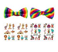 2 Arcos De Payaso Y 4 Calcomanías De Tatuajes De Payaso, Accesorios De Vestuario De Payaso, Accesorios para Disfraces De Fiesta, Accesorios De Juego De Roles.