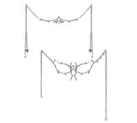 2 aretes mecánicos con flecos de cara especial para cosplay, Halloween, decoración facial avanzada para mujer, cadena irregular de metal, fiesta de Halloween, baile de graduación