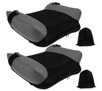 2 asientos elevadores inflables de inflado rápido y portátiles para viajes, con bolsa de almacenamiento y cojín para coche sin respaldo.