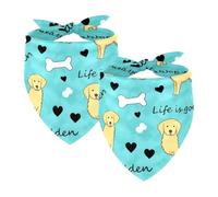2 bandanas ajustables para perros, pañuelo triangular para perros pequeños, medianos y grandes, gatos, mascotas, perros, corazones negros