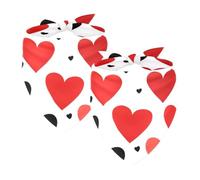 2 bandanas ajustables para perros, pañuelo triangular para perros pequeños, medianos y grandes, gatos, mascotas, corazones rojos y negros