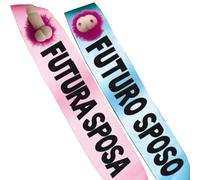 2 bandas con texto FUTURA SPOSA FUTURO SPOSO y aplicación de espuma Guisante tetas para fiesta de despedida de soltera boda hot gadget sexy para adultos 18+