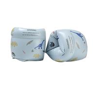 2 bandas de natación para brazo, anillos de natación para playa, aprendizaje al aire libre, dinosaurio, azul, 18 x 16,5 cm