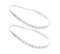 2 Bandas De Pelo De Flores De Perlas Blancas, Tocado Elástico Suave Y De Moda, Accesorios Para El Cabello Lindos, Accesorios Para Ropa, Accesorios Para Ropa.
