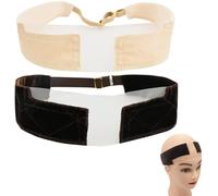 2 bandas de peluca para mantener la peluca en su lugar, diadema antideslizante ajustable para pelucas, pelucas de terciopelo antideslizante, diadema de agarre invisible transpirable para cosplay