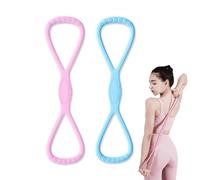 2 bandas de resistencia figura 8 - Cuerda elástica de 35 libras para entrenamiento de brazo, espalda, hombros y cuerpo completo | Pies, piernas, mano para yoga, pilates, terapia física y ejercicio de