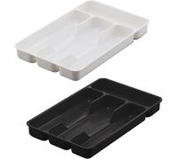 2 bandejas de almacenamiento de cubiertos, organizador de vajilla, cuchara, tenedor, caja de separación para cajones de cocina, contenedor para gabinete, organizador de vajilla para el hogar