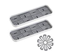 2 bandejas de esponja, 1 alfombrilla hueca para flores, soporte de jabón multifuncional, bandeja de jabón extraíble, estante para fregadero de cocina, estante de drenaje