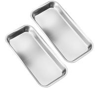 2 Bandejas de laboratorio Bandeja Médica Rectangular, Bandeja de Instrumentos de Acero Inoxidable, Bandeja de Laboratorio Pequeña para Dental, Equipo, Fórceps, Herramientas de Laboratorio -22.5x12x2cm