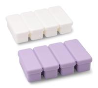 2 bandejas de silicona para cubitos de hielo con tapa, bandeja grande para congelador de 4 rejillas para cóctel, whisky, recipientes de alimentos de fácil liberación para sopa, salsas, caldo