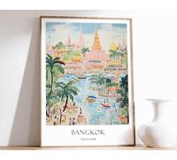 2 Bangkok Poster Thailand Poster Travel Poster City Poster Asian Decor Southeast Asia Poster B Poster A5 - Inspirador Motivacional Arte de la pared Vida diaria Cita alentadoras frases cortas famosas