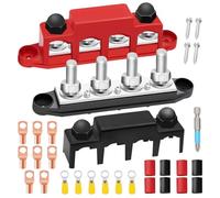 2 barras colectoras 12 V-48 V CC, bloque de distribución, caja BusBar de 250 A con 4 pernos de terminales M8, módulo de alto rendimiento, bloque de distribución de corriente, corriente de tierra con