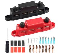 2 barras colectoras 12 V - 48 V CC, bloque de distribución con 4 pernos de terminales M8, bloque de barra colectora de 250 A, bloque de distribución de energía, caja BusBar para coche RV Boat Yacht