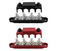 2 barras colectoras de 12 V-48 V CC, bloque de distribución de 250 A, bloque de distribución de corriente, riel con 4 conectores M8 para coche marino, remolque, caravana, barco