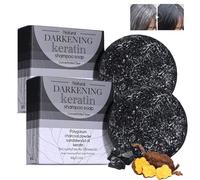 2 barras de champú anti-gris, barra de champú oscurecedor para el cabello, barra de champú invertida gris, barra de champú para cabello gris liso para mujeres y hombres