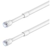 2 barras de cortina, no hace falta taladrar ni tornillos, con ventosas, cortinas, armarios, bistro, ventana pequeña, estantería (50-80 cm, blanco)