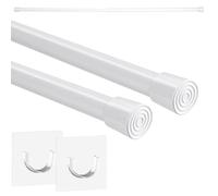 2 barras de ducha sin taladro, barra de cortina de acero inoxidable, soporte extensible, barra de cortina extensible, 71-115 cm, barras de cortina extensibles, barra de ducha, barra para ropa, red