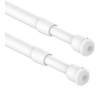 2 barras telescópicas pequeñas para cortina, barra para colgar ropa, sin agujeros, para tienda, armario, armario (70-120 cm, diámetro de 7,6 y 9,6 mm)