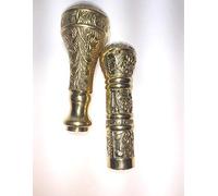 2 bastones de andar de diseño dorado para hombres y mujeres con mango victoriano de latón