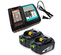 2 baterías BL1850B 18V 5.0Ah con Cargador 3Ah DC18RC, reemplazo para Makita 18V batería Li-Ion LXT400 BL1860B BL1830B BL1850B