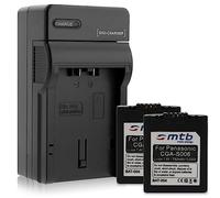 2 Baterías + Cargador de batería para Compatible con Panasonic CGA-S006 / Compatible con Lumix DMC-FZ7 FZ8 FZ18 FZ28 FZ30 FZ38 FZ50... / Compatible con Leica V-Lux 1