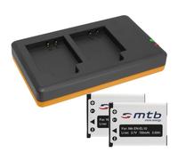 2 Baterías + Cargador Doble (USB) Compatible con Fuji Fujifilm NP-45 / Finepix J.. / JV.. / JX600 ../ JZ500.. / XP80 XP90... - Ver Lista de compatibilidad