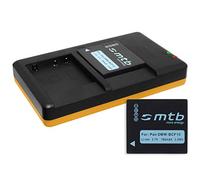 2 Baterías + Cargador Doble (USB) Compatible con Panasonic DMW-BCF10(E), CGA-S106, Compatible con Lumix DMC-FT1, FT2... FX40, FX48, FX60… TS1, TS2 … - Ver descripción! (Incluye Cable Micro USB)