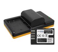 2 Baterías + Cargador Doble (USB) Compatible con Panasonic DMW-BLF19, BP-61, Compatible con Lumix DC-G9, GH5 / DMC-GH3, GH4 - Incl. Cable Micro USB (se Pueden Cargar 2 baterías simultáneamente)