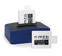2 Baterías + Cargador Doble (USB) para cámara Deportiva Qumox SJ5000(+), SJ5000X, SJ4000(+) / SJCam M10(+), X1000... - Contiene Cable Micro USB