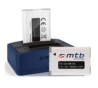 2 Baterías + Cargador Doble (USB) para Canon NB-12L NB12LH / PowerShot N100 / G1 X Mark II/Legria, Vixia Mini X