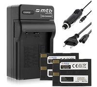 2 baterías + cargador (red, coche) compatible con Minolta NP-400, BP-21, D-Li50 para Konica-Minolta Dimage A1, A2/Sigma SD1 (Merril), Pentax K20D y otros.