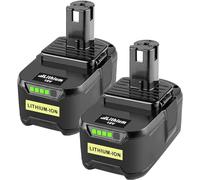 2 baterías de 18 V compatibles con Ryobi de 5.0 Ah RB18L50 RB18L40 RB18L25 RB18L15 RB18L13 P108 P102 P103 P107 P104 P105 P122
