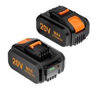 2 baterías de 20 V 5000 mAh compatibles con herramientas Worx 20 V - Batería de repuesto para WA3551.1 WA3553 WA3641 - Apto para cortacésped, motosierra y taladro de la serie WX