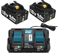2 baterías de repuesto de 18 V 8000 mAh/8,0 Ah para Makita + 6 A DC18RD Dual Port Cargador Compatible para Makita Batería 18V BL1860 BL1860B BL1850B BL1850 BL1840B BL1830B LXT-400