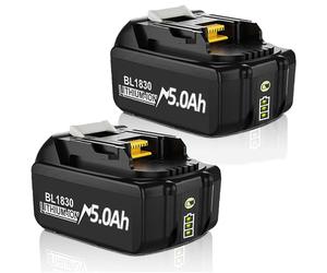 2 baterías de repuesto de 18 V para Makita BL1850B BL1830 BL1850 BL1860 BL1830B BL1860B BL1840 BL1820 BL1845 BL1835 BL1815 LXT-400