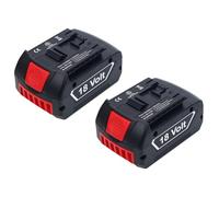 2 baterías de repuesto de 18 V y 4 Ah para herramientas Bosch Home and Garden - Compatible con Bosch PBA, PSB, PSR, Gloria - Alta capacidad, recargable (18 V 4 A)