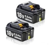2 baterías de repuesto de 18 V y 5500 mAh para Makita de ion de litio BL1850 BL1850B BL1830 BL1860B BL1845 BL1835 BL1815 194205-3 LXT-400 BL1860 5,5 Ah batería con batería LED