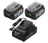 2 baterías de repuesto de 5000 mAh para Bosch Professional 18 V con cargador rápido