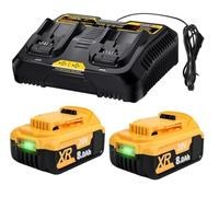 2 baterías de repuesto para Dewalt 18 V 8000 mAh batería y cargadores DCB200 DCB182 DCB200 DCB184 DCB101 DCB107 DCB112 DCB105 DCB115 DCB203