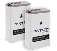 2 Baterías EN-EL24 Compatible con Nikon 1 J5, Nikon 1J5 / DL18-50, DL24-85 [Li-Ion - 7.2V - 800 mAh - aktueller Infochip]