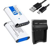 2 baterías NP-BX1 2000mAh y cargador para Sony NP-BX1 y ZV-1, Cyber-Shot DSC-RX100, DSC-RX100 II/III/M4/M5/M6/M7/////VA, DSC-RX100M II, HDR-CX405
