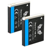 2 baterías SK NB-4L | 750 mAh | para Canon Digital IXUS 65 80 is 100 is 255 HS i7 Zoom // PowerShot SD600 SD1000 SD1400 is ELPH 330 HS TX1 // NB-4LH