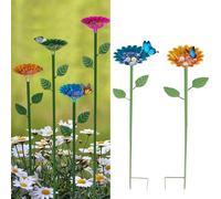 2 bebederos para insectos de 64 x 8 cm, bebedero para abejas con perlas de cristal, abejas, insectos, vasos de metal con forma de flor para proporcionar una fuente de agua potable segura para