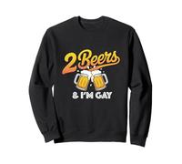 2 Beers and I'm Gay Funny Beer Drinking Cita Refranes LGBTQ Sudadera
